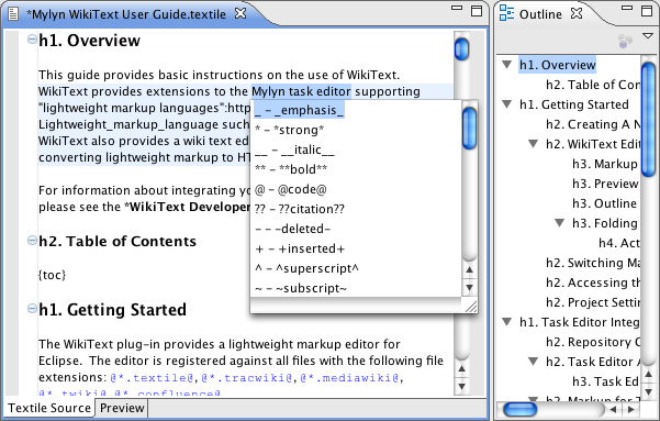 WikiText Editor